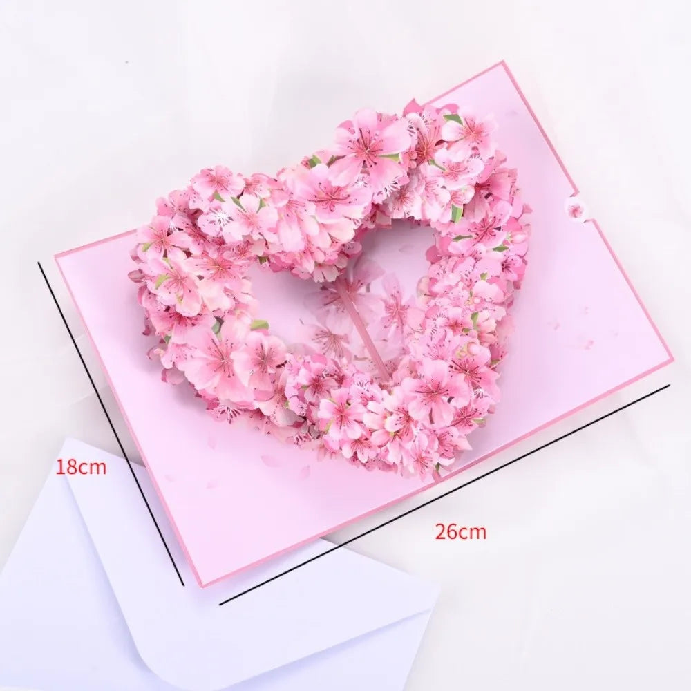 Romantic Theme Anniversary Card Pop-Up Mechanism 3D Heart Tree Couple Card Heart Tree Design 3D Love Tree Card Valentines Day