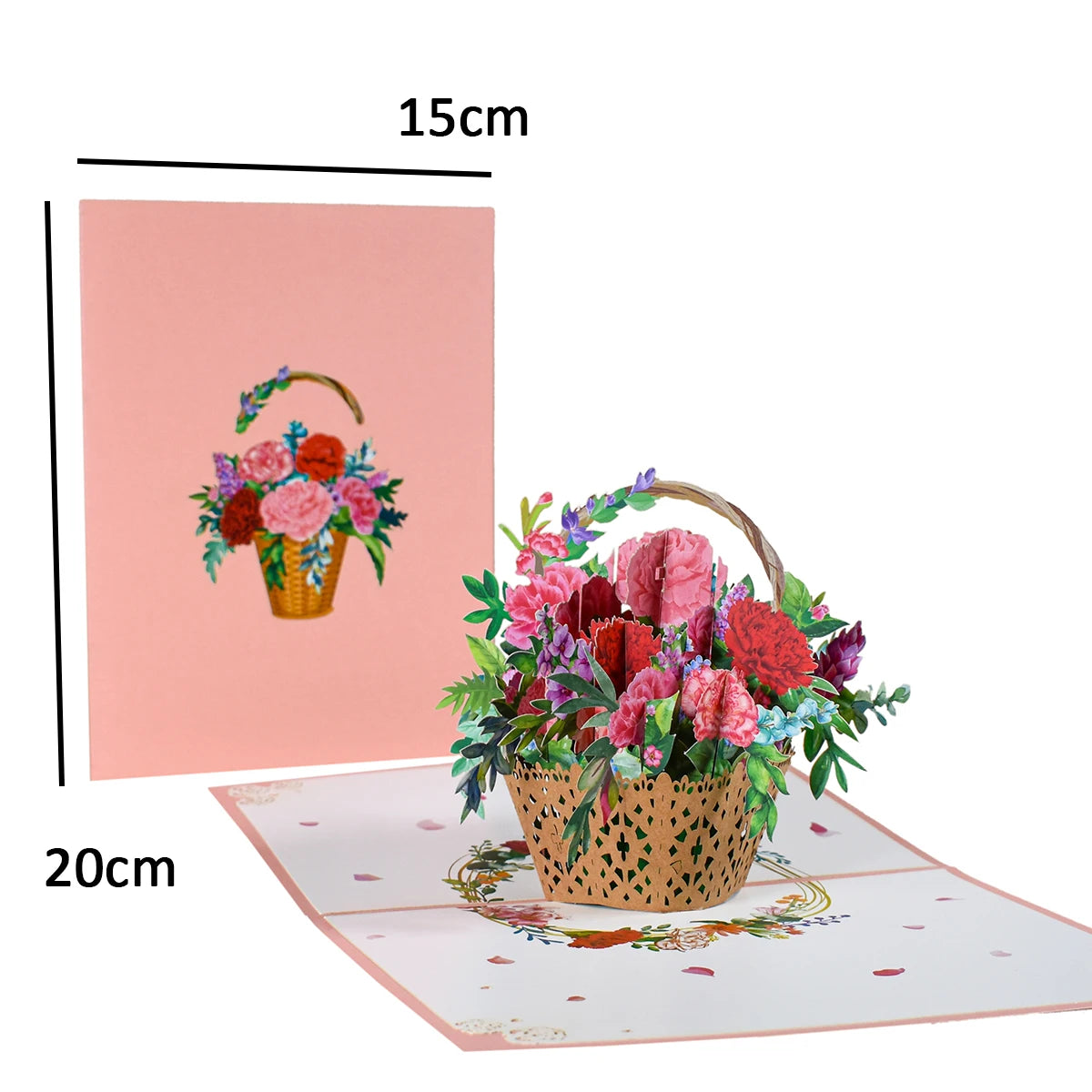 Pop-Up Flower Card Flora 3D Greeting Card for Birthday Mothers Father's Day Graduation Wedding Anniversary Get Well Sympathy