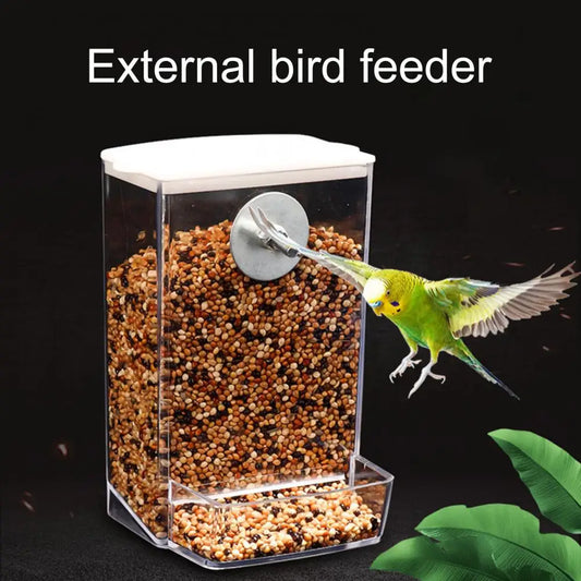 Automatic Bird Feeder & Waterer – Dustproof Lid Food Dispenser for Parrots, Budgies, Cockatiels, and Conures