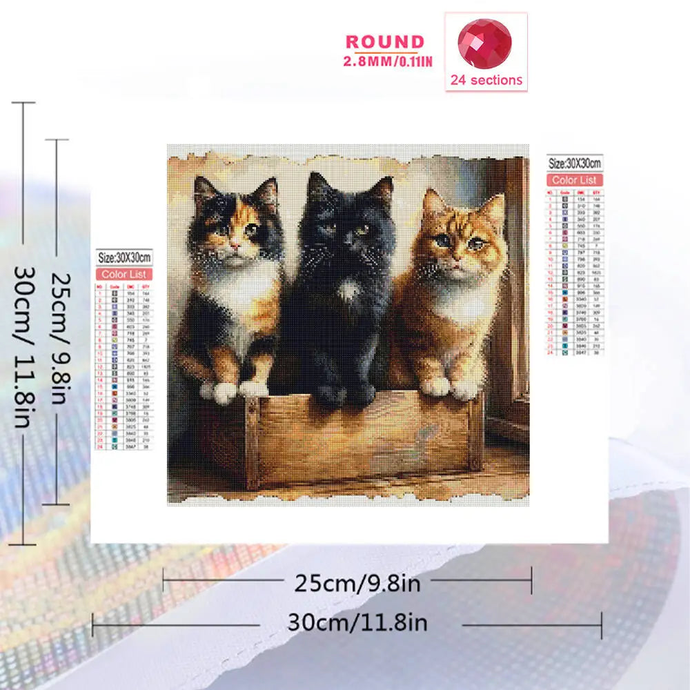 Evershine Diamond Embroidery Cat Painting