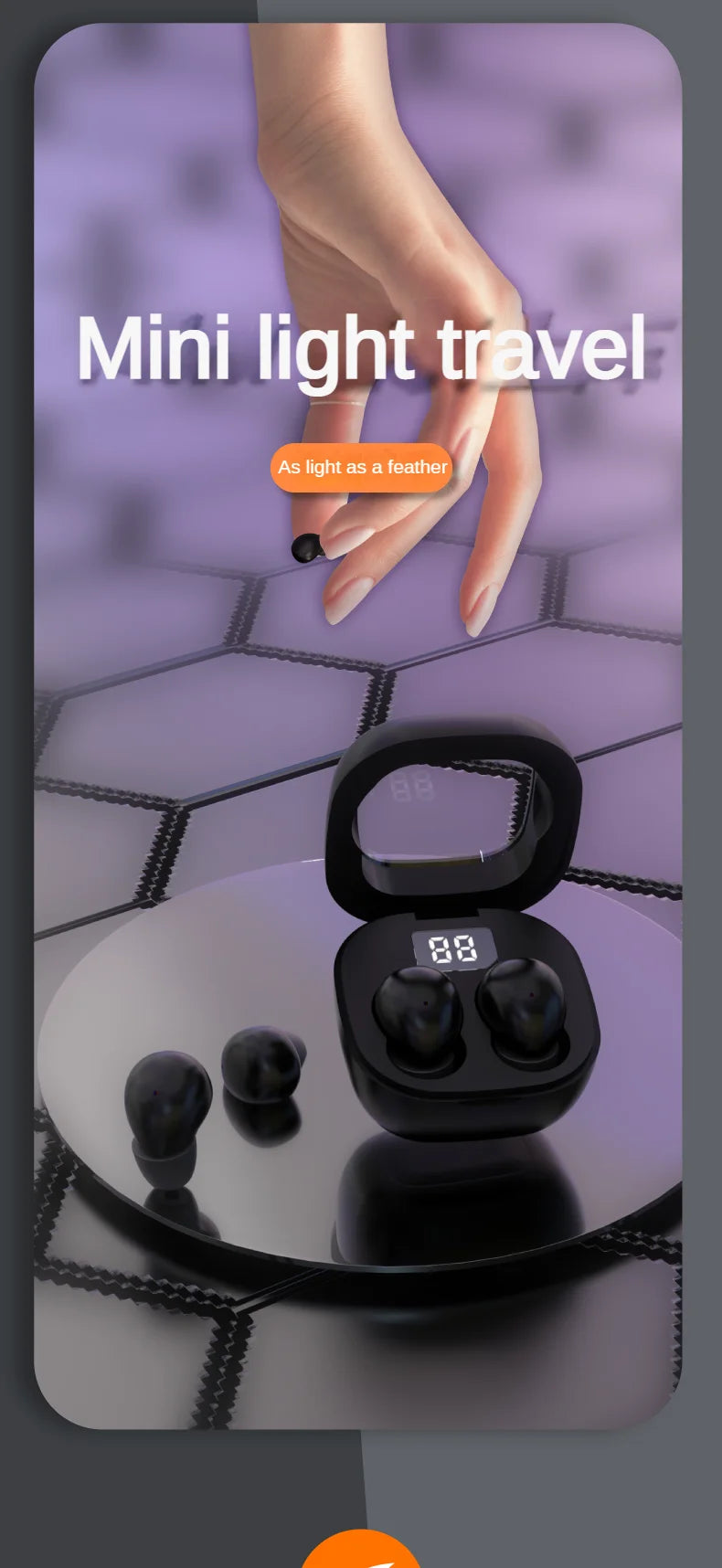 Wireless Headphones Bluetooth Headset Invisible Earbuds With Mic Noise Cancelling Earphone Suitable for people with small ears