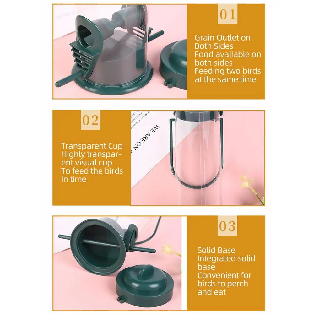 Dangling Squirrel-Proof Bird Feeder – Tubular PP Bird Food Dispenser