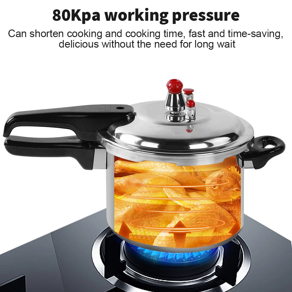 3/5/7/9 Litre Home Dual Handle aluminum Pressure Cooker Kitchen Catering Cookware UK