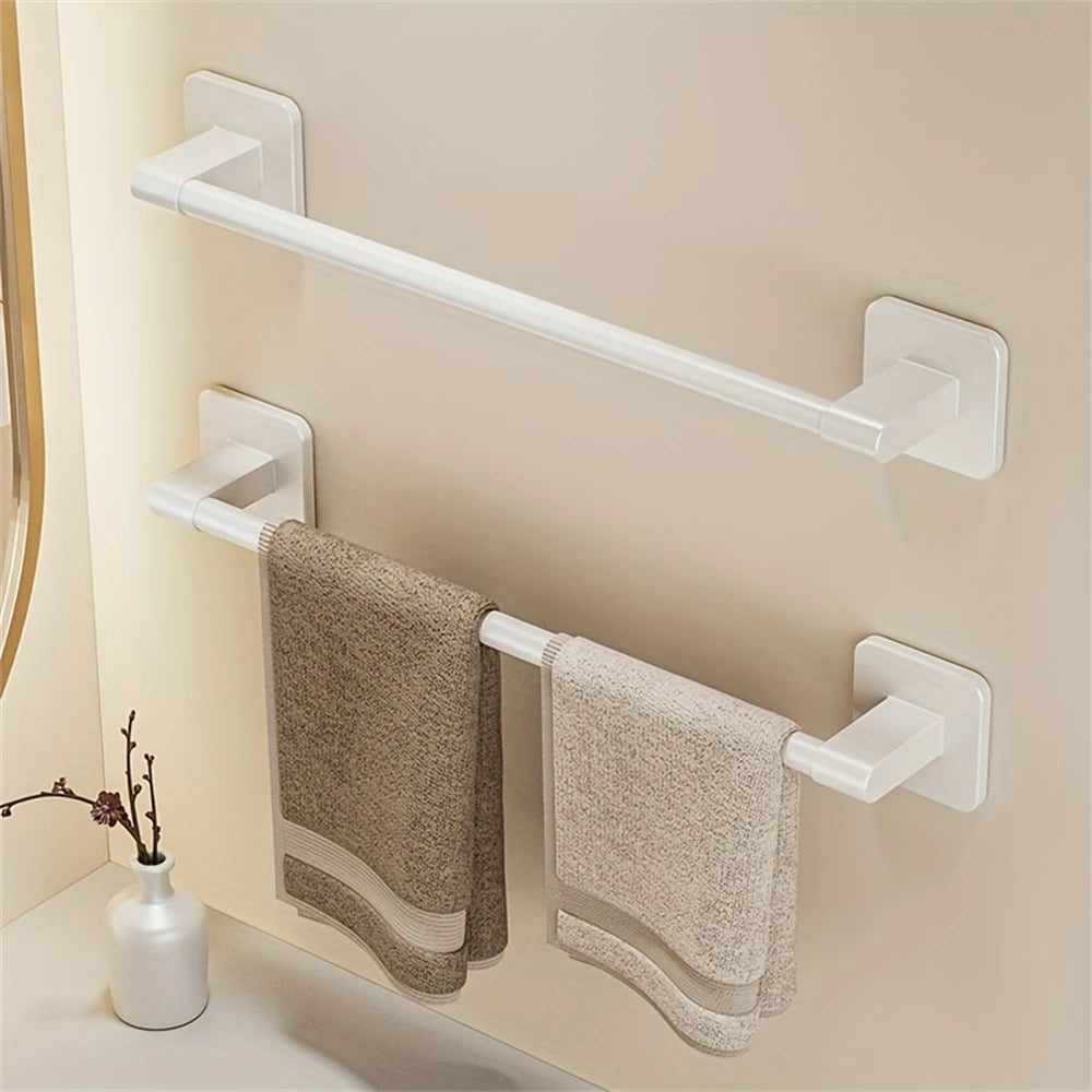 1 Piece Of Bathroom Facilities White Non-Perforated Wall-Mounted Bathroom Towel Bar Size 40-60cm Storage Rack Towel Rack Bathroo