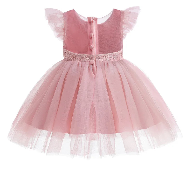 Hetiso Baby Girls Dress Long Sleeve Kids First Birthday Ball Gown Infant Dresses for Baptism Bridesmaid party 3-24 month