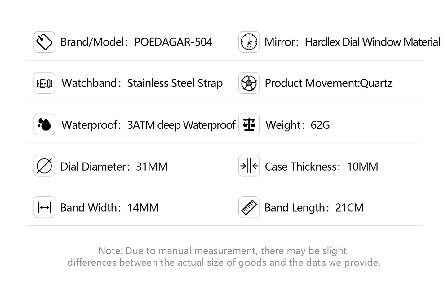 POEDAGAR Original Watch For Woman Waterproof Luminous Date Week Ladies Watch Stainless Steel Quartz Women's Watches Female Reloj