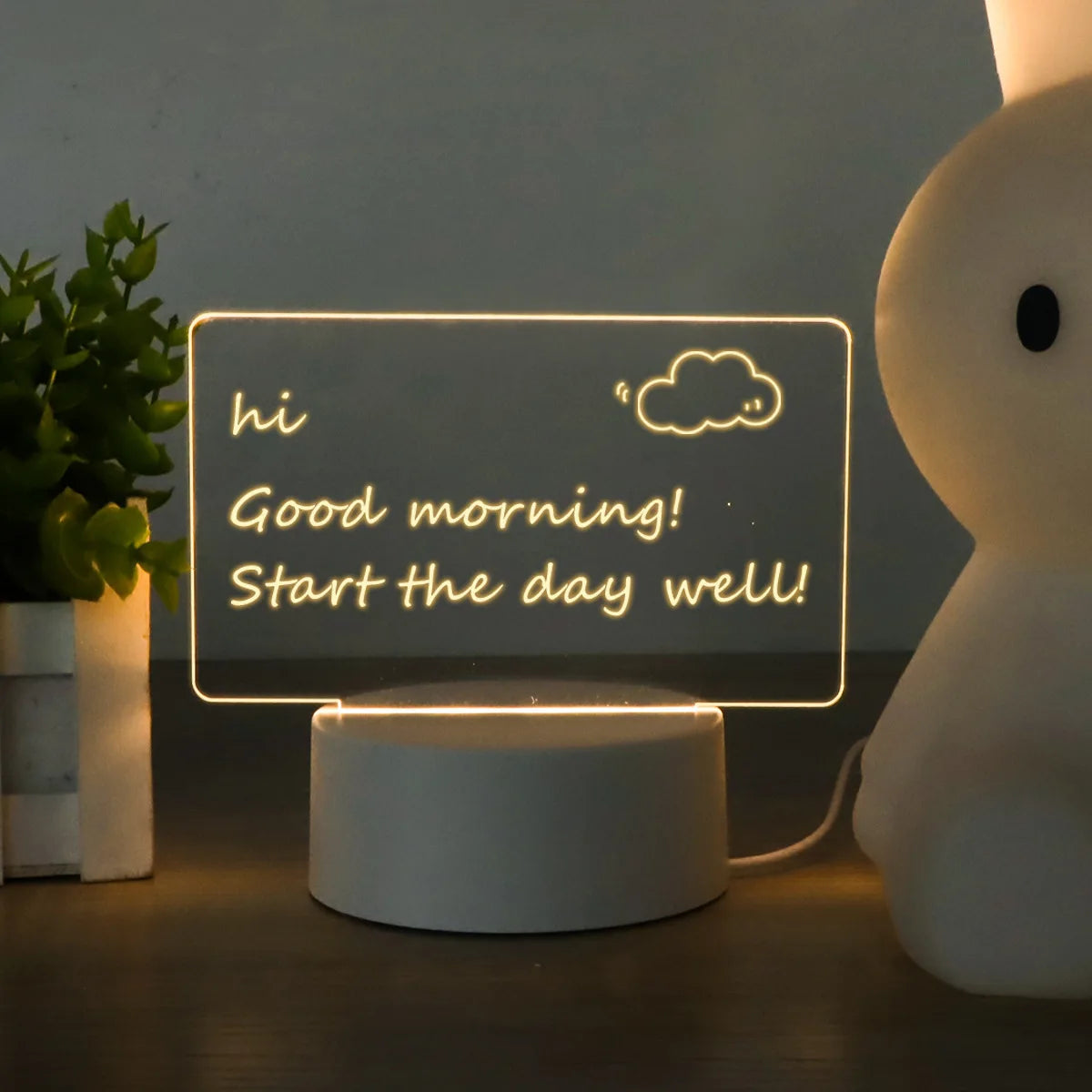 Handwritten Message Board LED Night Light USB Rechargeable Warm Light Kids Girlfriend Gift Home Decor Rewritable Note Pad Lamp