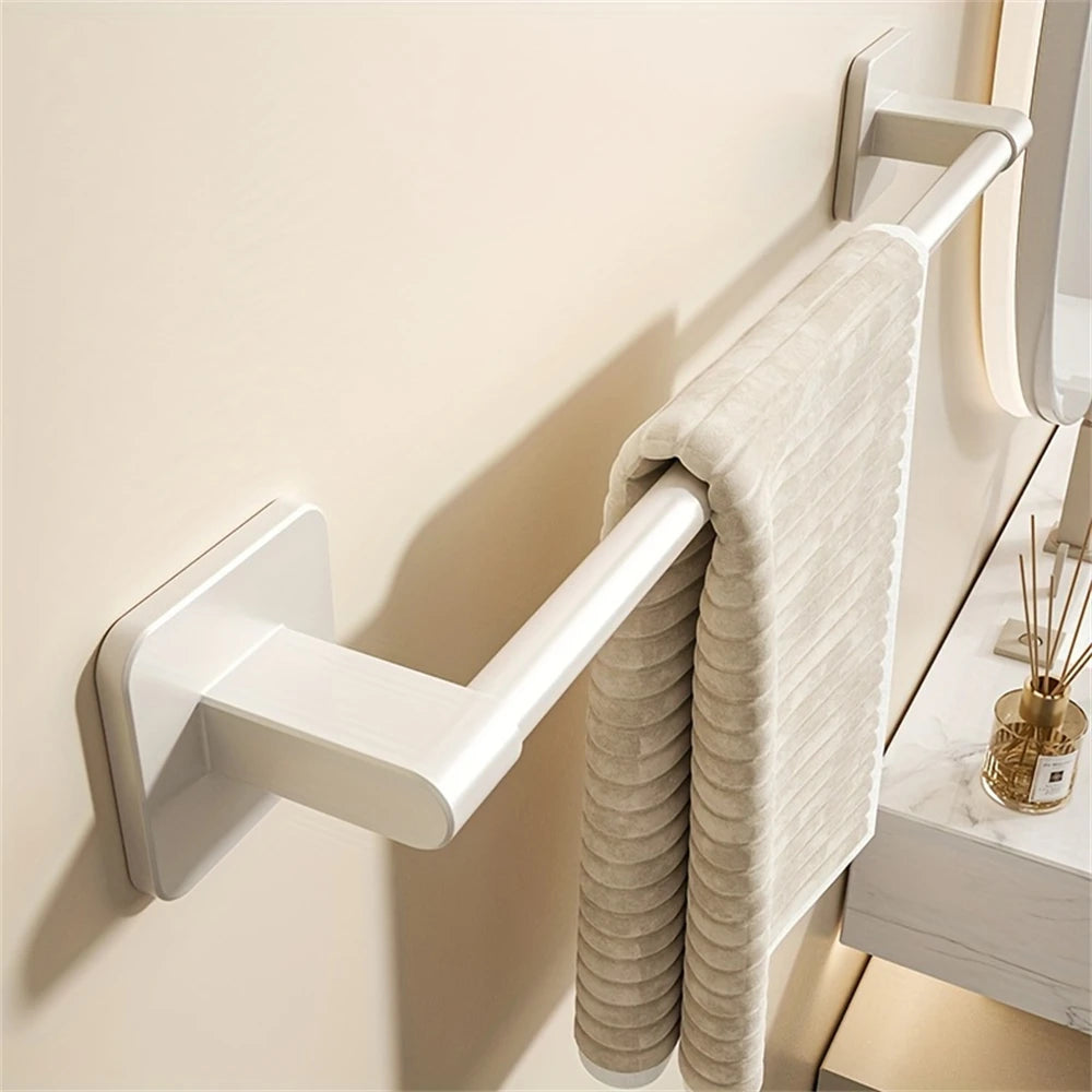1 Piece Of Bathroom Facilities White Non-Perforated Wall-Mounted Bathroom Towel Bar Size 40-60cm Storage Rack Towel Rack Bathroo