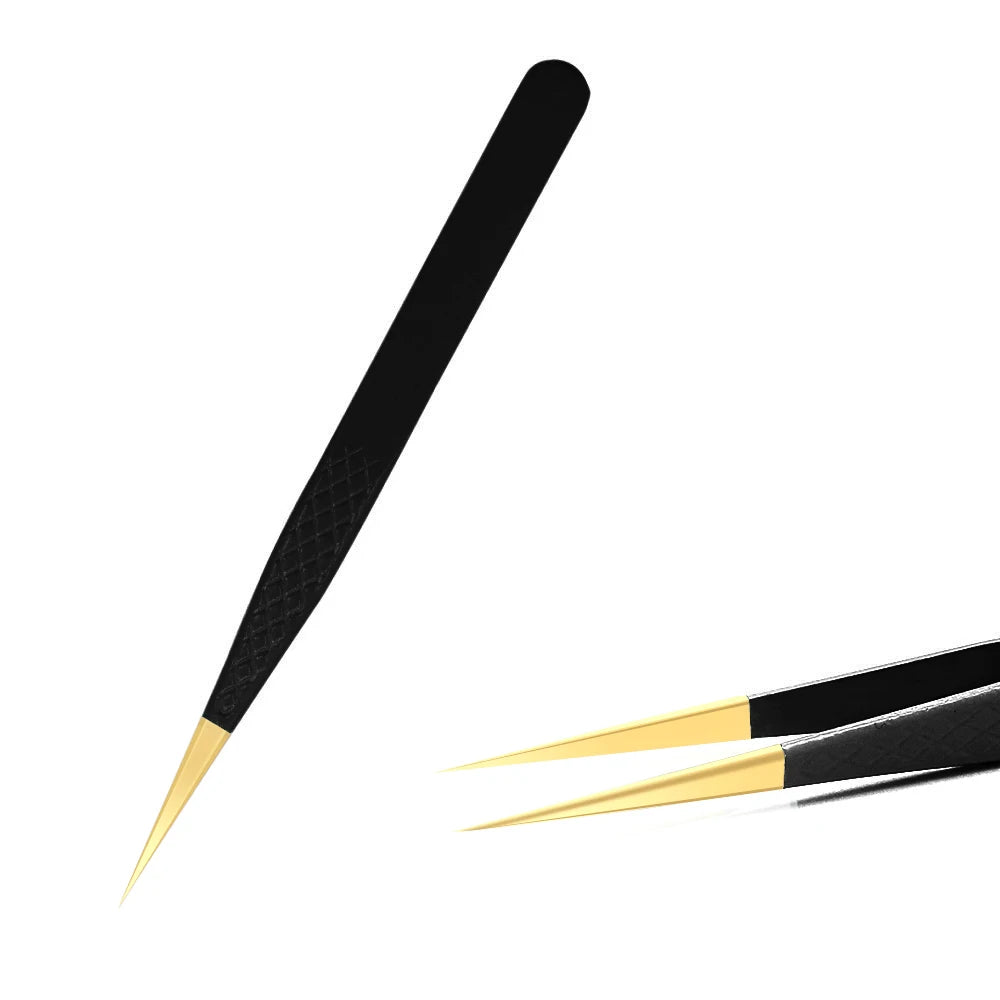 Black Stainless Steel Eyelash Tweezer