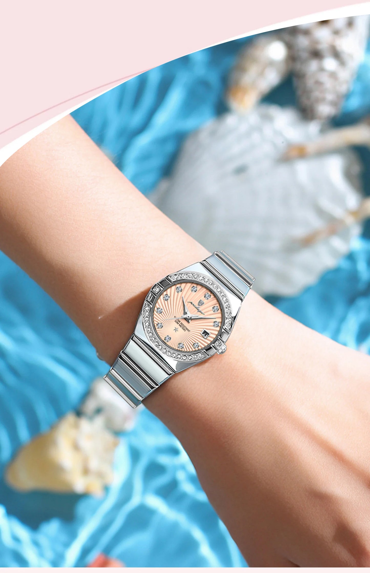 POEDAGAR Top Exquisite Woman Watch Waterproof Luminous Date Stainless Steel Watches For Ladies Elegant Quartz Women's Wristwatch