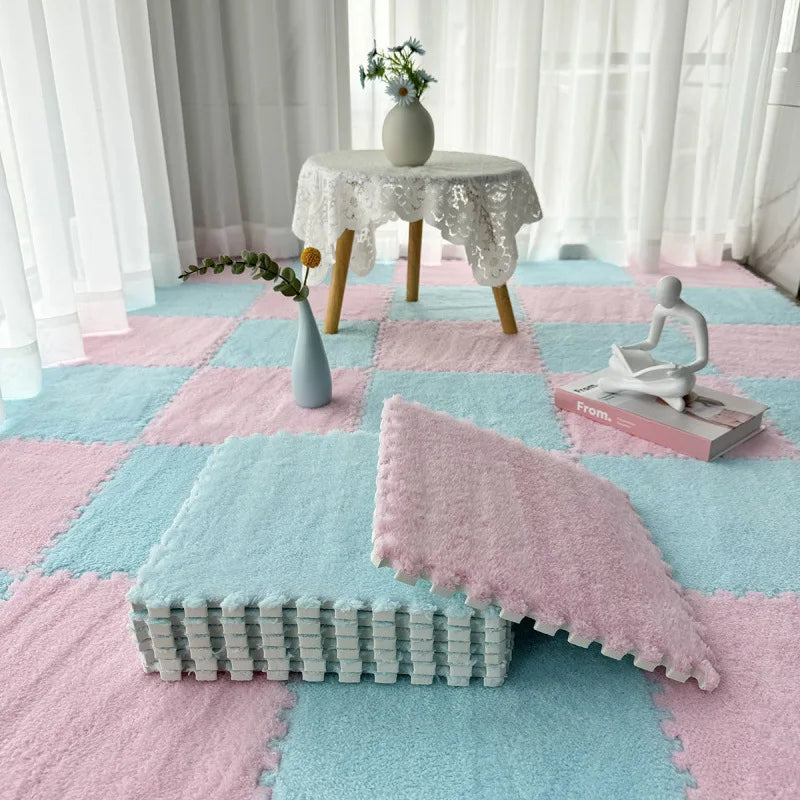 30X30X1cm Soft Plush Children's Mat Baby Toys Eva Foam Puzzle Carpet Warm Children Play Mats Interlocking Rugs Infant Carpet
