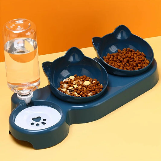 Dual-Purpose Pet Bowl with Water Dispenser – Automatic Drinking & Feeding for Cats and Dogs