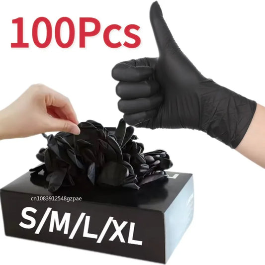 XL Black Disposable Gloves – Latex-Free PVC for Washing, Housework, Gardening, Pet Care, Cooking, and Industrial Use"