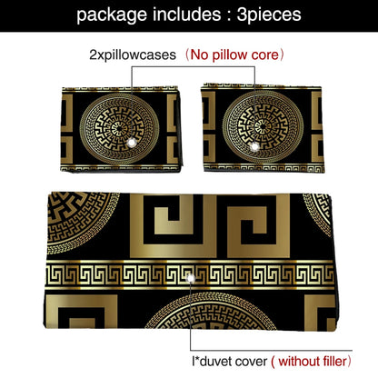 3PC European Style Disc Duvet Cover + Pillow Cases