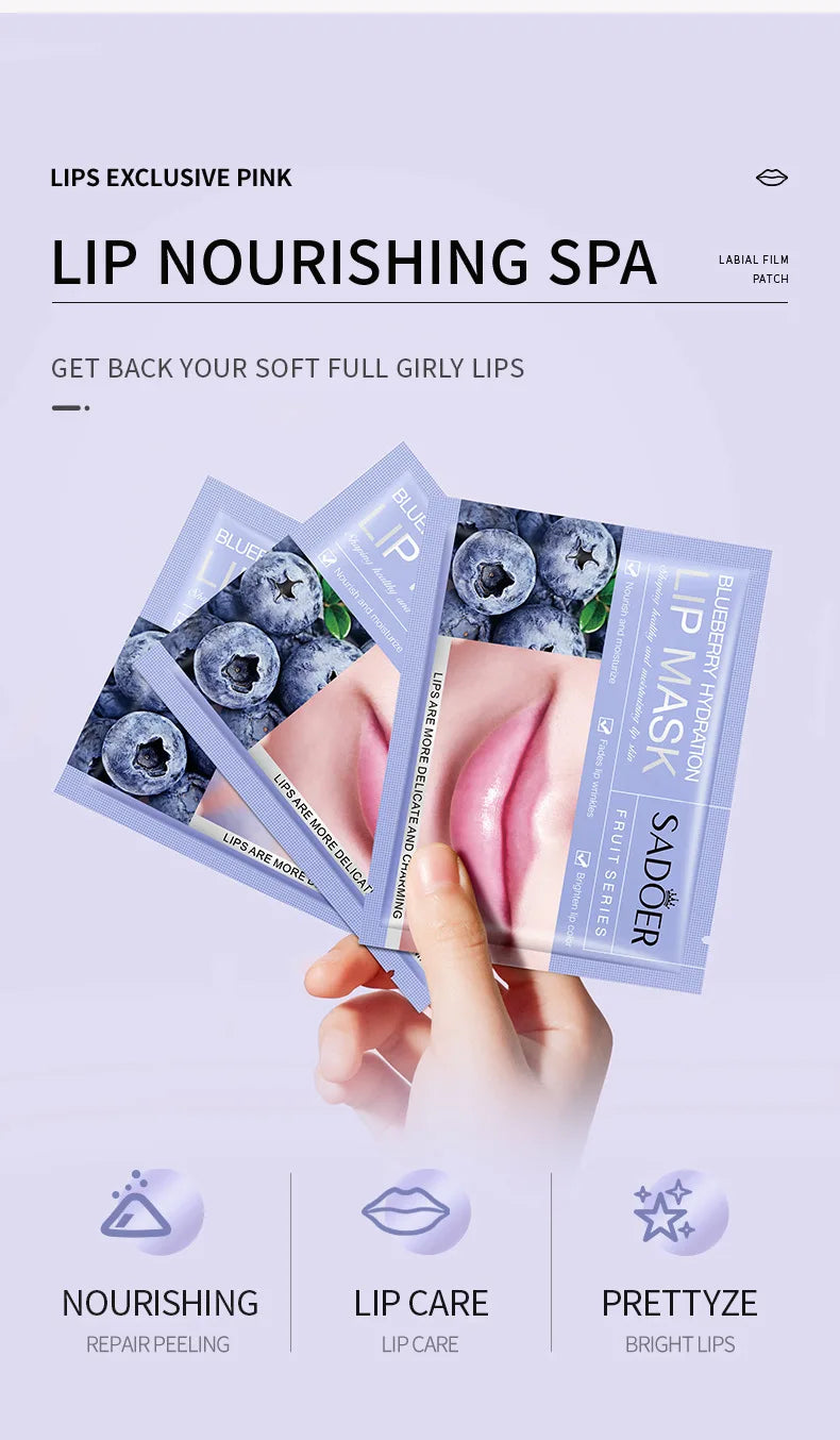 30pcs Fruits Lip Mask Moisturising Patches