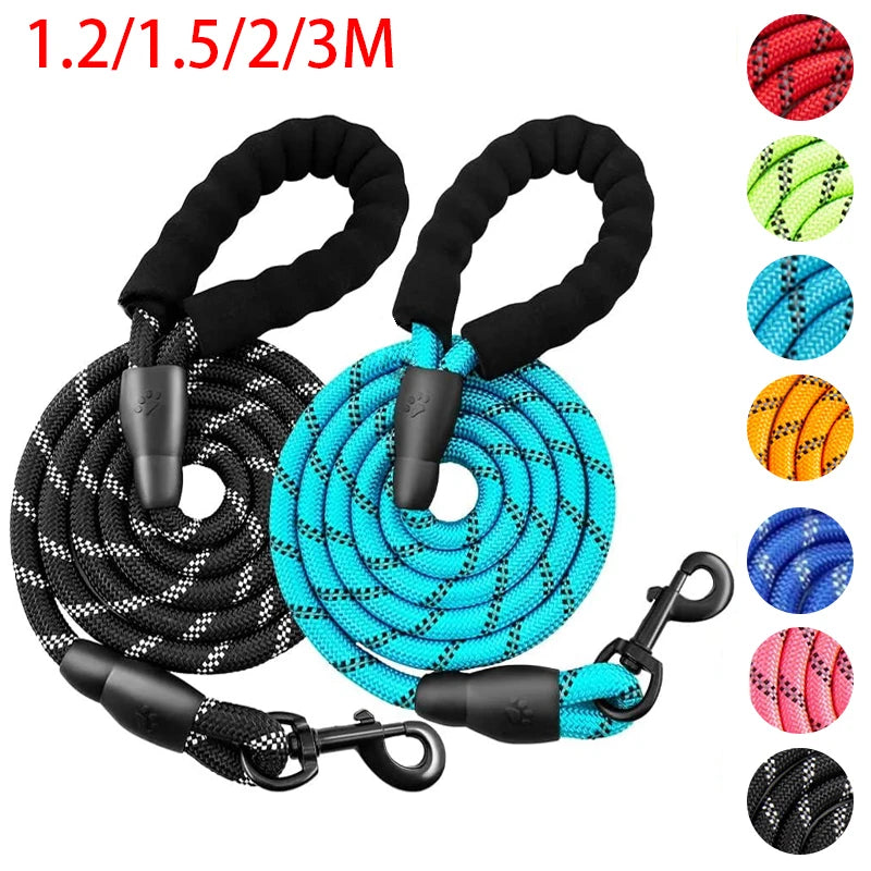 3M Reflective Dog Leash – Padded Handle, Heavy-Duty Double Traction Rope for Small to Large Dogs