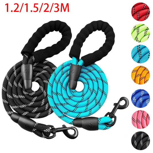 3M Reflective Dog Leash – Padded Handle, Heavy-Duty Double Traction Rope for Small to Large Dogs