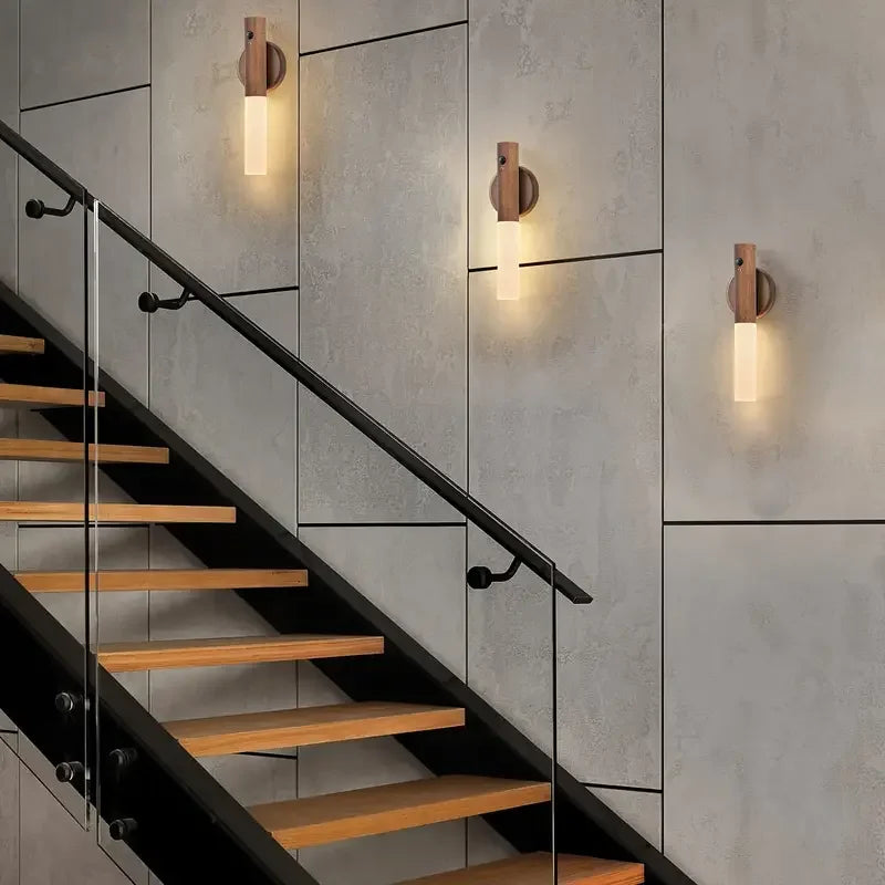 Smart Motion Sensor Night Light – Rechargeable Magnetic LED Wall Lamp, Wireless Modern Lighting for Hallway, Bedroom, Stairs & Cabinets