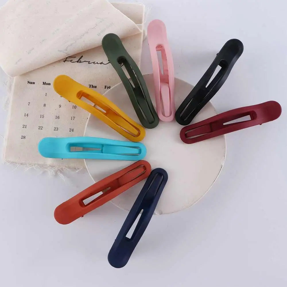 Large Matte Candy Color Hair Claw – Simple Plastic Duckbill Clip for Women and Girls