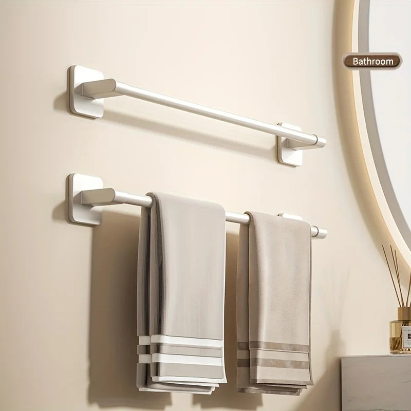 1 Piece Of Bathroom Facilities White Non-Perforated Wall-Mounted Bathroom Towel Bar Size 40-60cm Storage Rack Towel Rack Bathroo