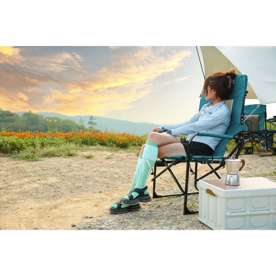 Heavy Duty Camping Portable Folding Chair with Side Table Pocket