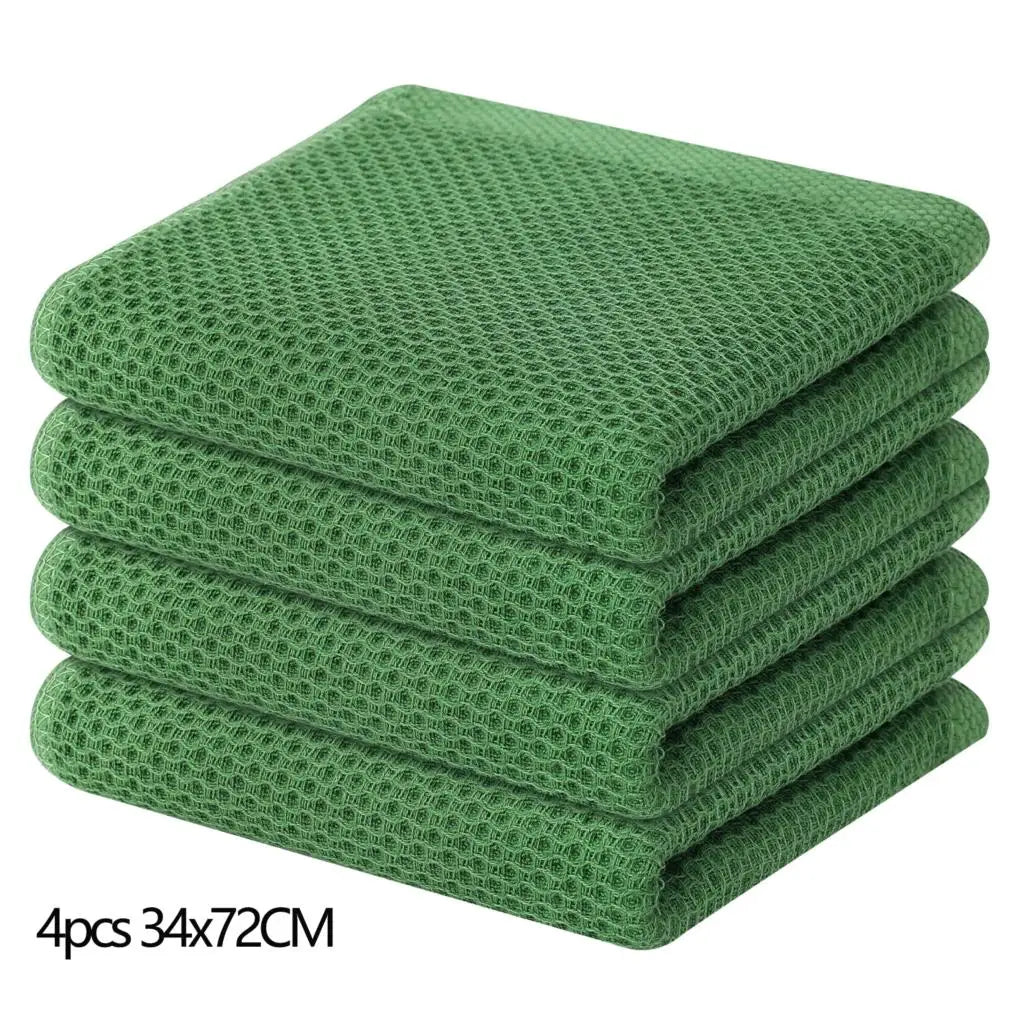 Olanly Kitchen Towel 100% Cotton Dishcloth Waffle Weave Kitchen Cloth Super Absorbent Quick Drying Wash Cloth Home Cleaing Towel