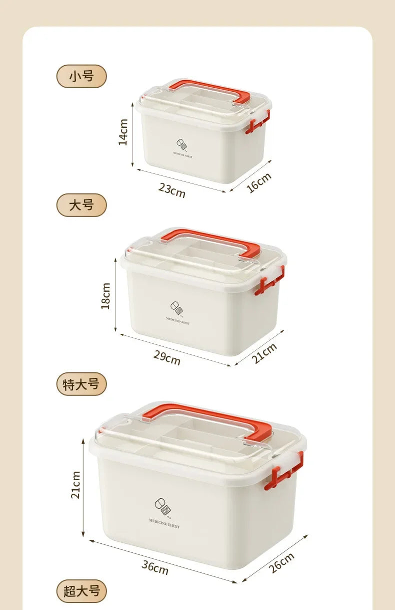 Large Capacity Portable Medicine Box First Aid Medical Kit