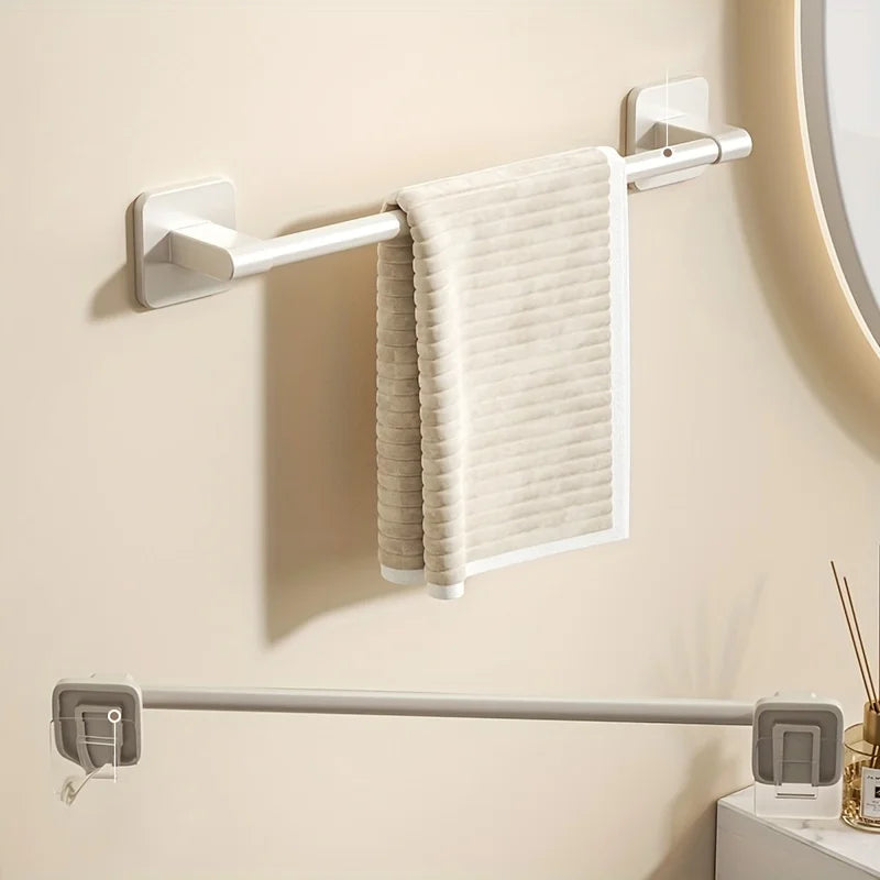 1 Piece Of Bathroom Facilities White Non-Perforated Wall-Mounted Bathroom Towel Bar Size 40-60cm Storage Rack Towel Rack Bathroo