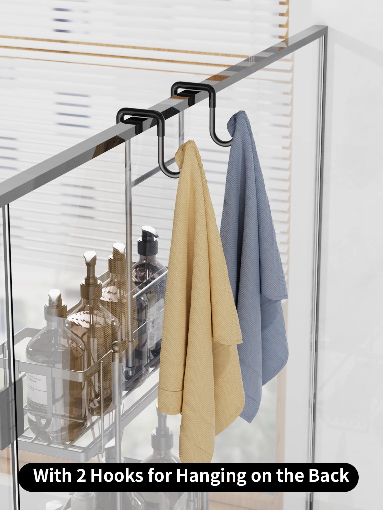 3-tier hanging shower caddy, large capacity hanging shower caddy, with 2 soap dishes