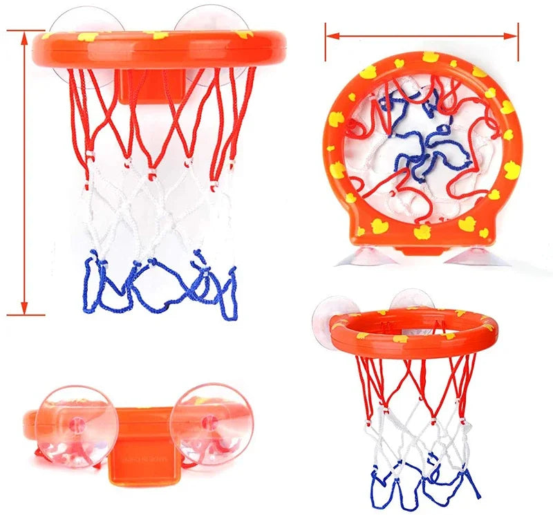 Baby Kids Mini Basketball Bathtub Water Play Set with 3 Balls Funny Shower Bath Fun Toys for Toddlers Educational and Safe