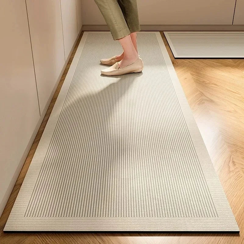 Kitchen Floor Mat Leather Pvc Carpet Waterproof Oil-proof Foot Mats Home Decoration Flower Floral Rug