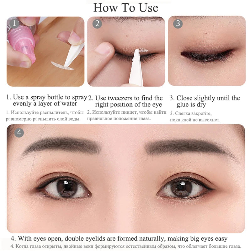 240pcs Lace Eyelid Stickers – Invisible Mesh Double Eyelid Tape for Eye Makeup and Beauty Tools