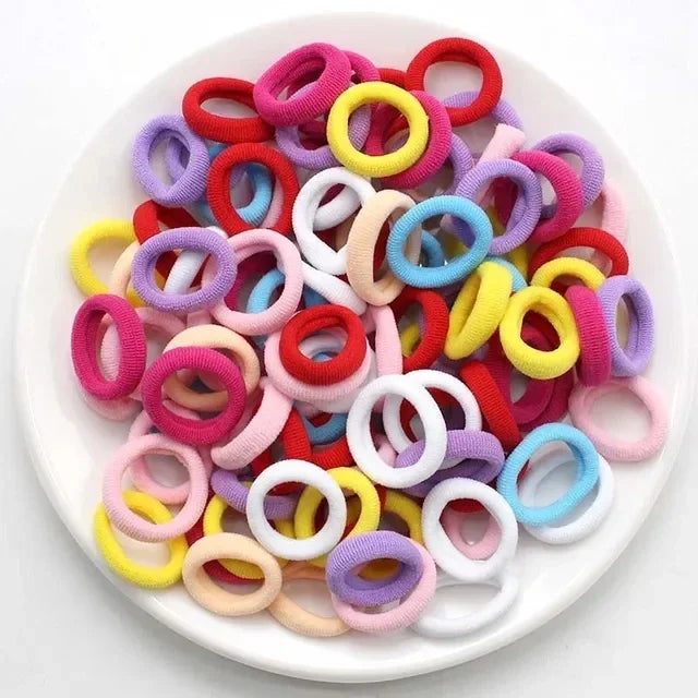 200Pc Colorful Nylon Elastic Hair Bands
