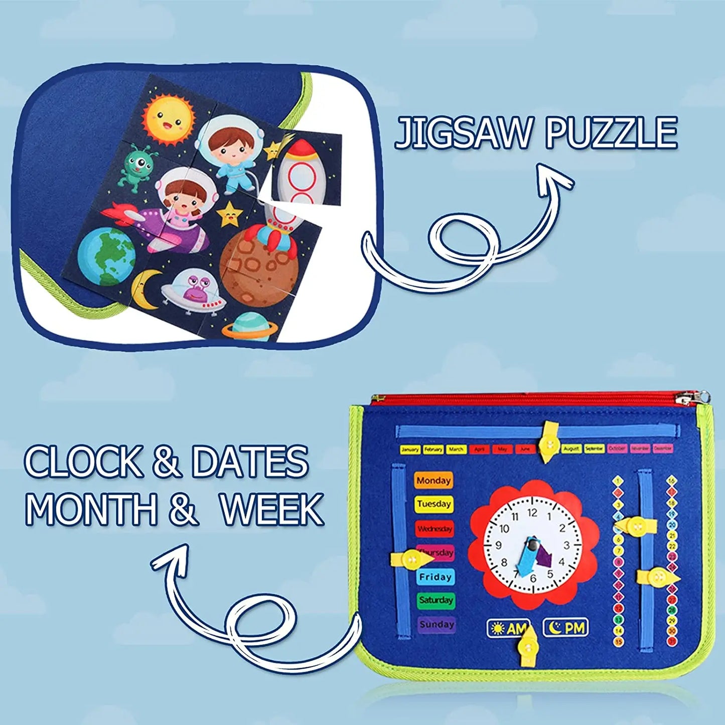 Sensory Tactile Mat Developmental Education Toy Montessori Busy Board Life Skills Fine Motor Learning Activities Toys for Kids