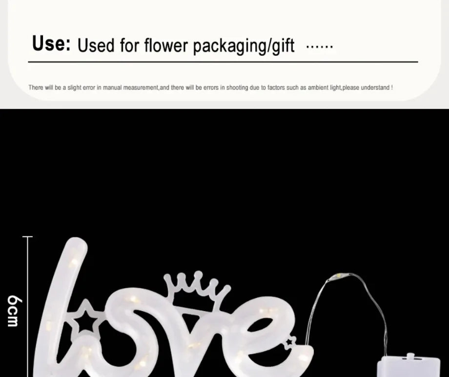 LED Love Luminous Lamp Romantic Confession Night Lights Happy Birthday Wedding Valentine Decoration Lamp Festive Party Supplies