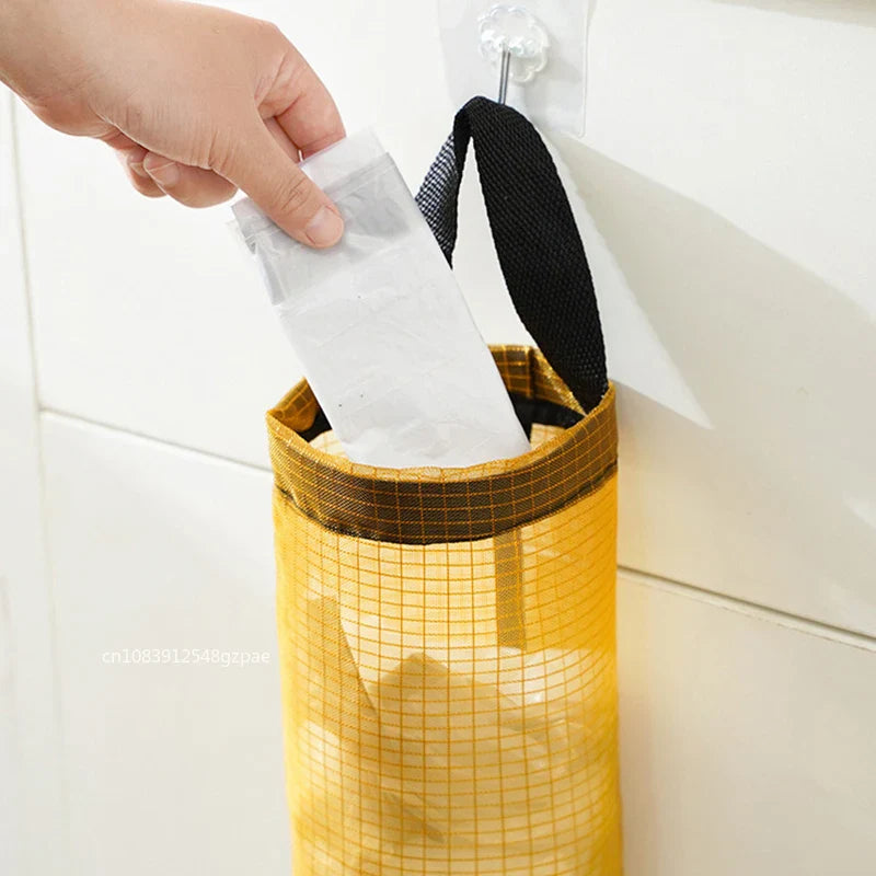 Hanging Plastic Bag Dispenser, Wall-Mounted Kitchen Storage Organiser