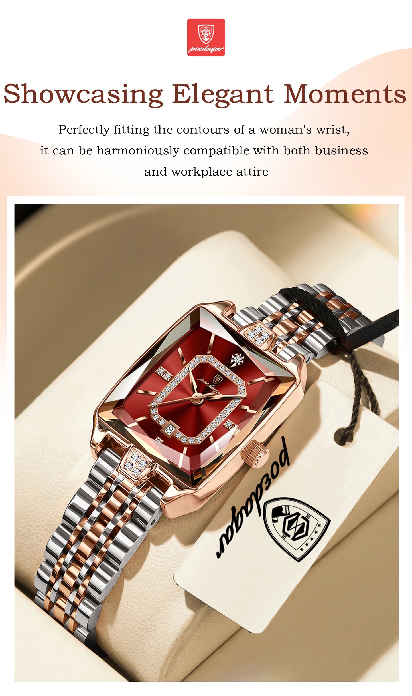 POEDAGAR Elegant Exquisite Woman Watch Waterproof Stainless Steel Date Original Fashion Ladies Wristwatch Women's Quartz Watches