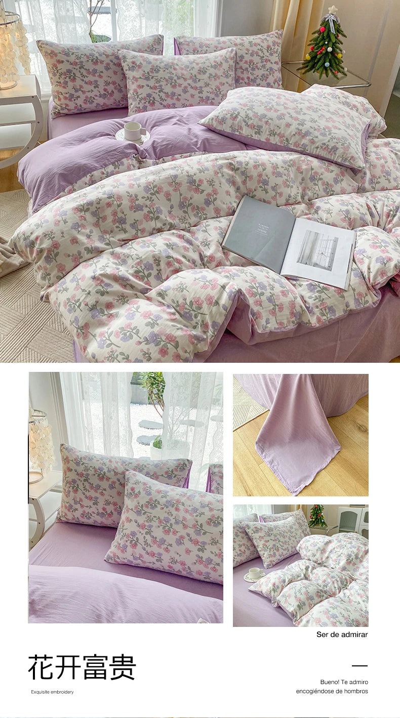 3-piece Cartoon Heart-shaped  Duvet Cover & Pillowcases