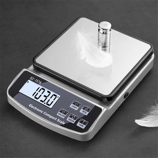 Digital Precision Scale Electronic Scale Waterproof Smart Kitchen Scale with Calibration USB Charge Coffee Balance 15/10/3KG