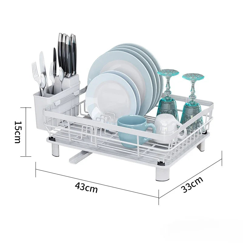 Home Drying Rack Dish Drainer Whth Drainboard Light Duty Blak Countertop Utensil Organiser Kitchen Accessorier Dish Storagerack