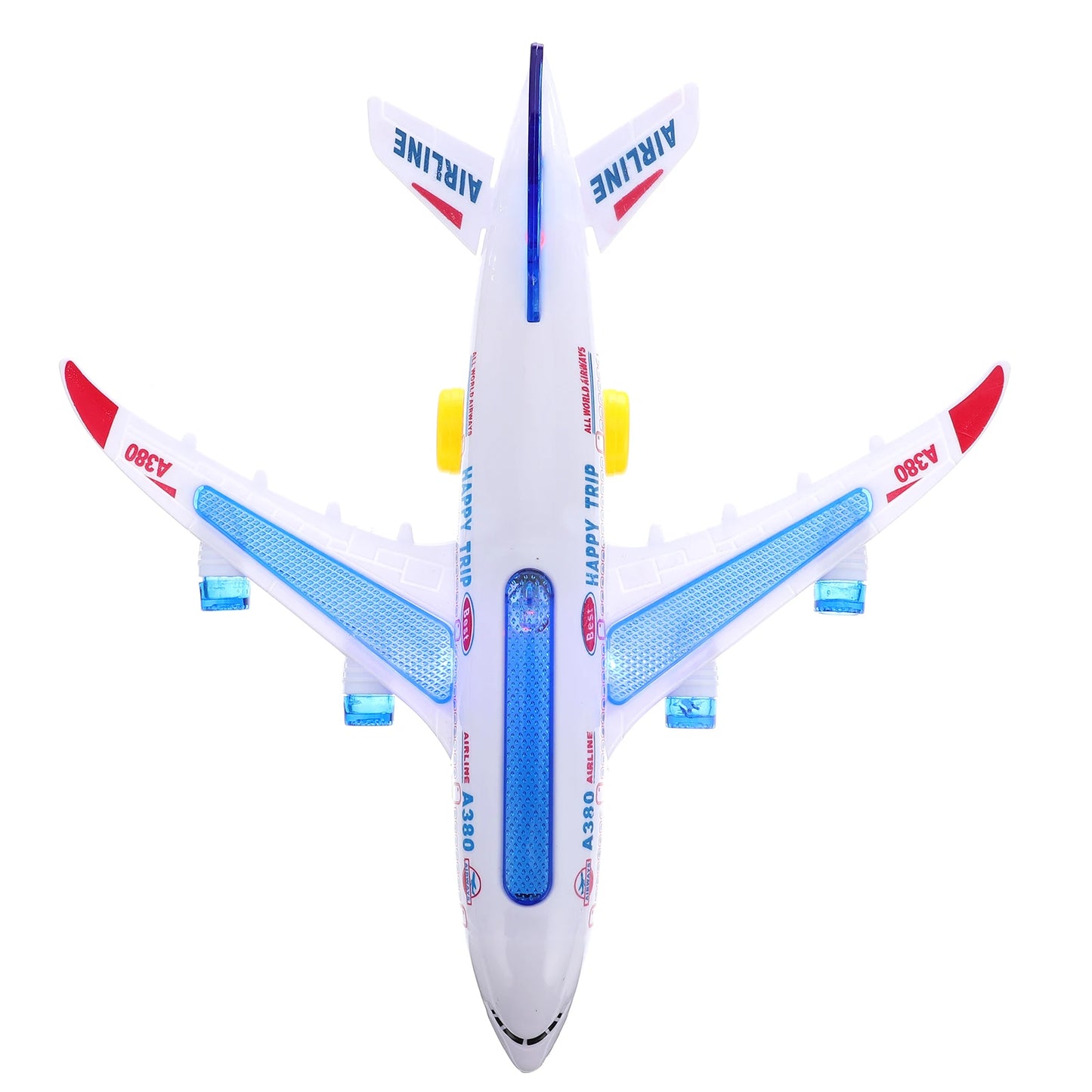 Electronic Airplane Toy with Music & Lights – Auto-Rotating Educational Aircraft Toy for Kids