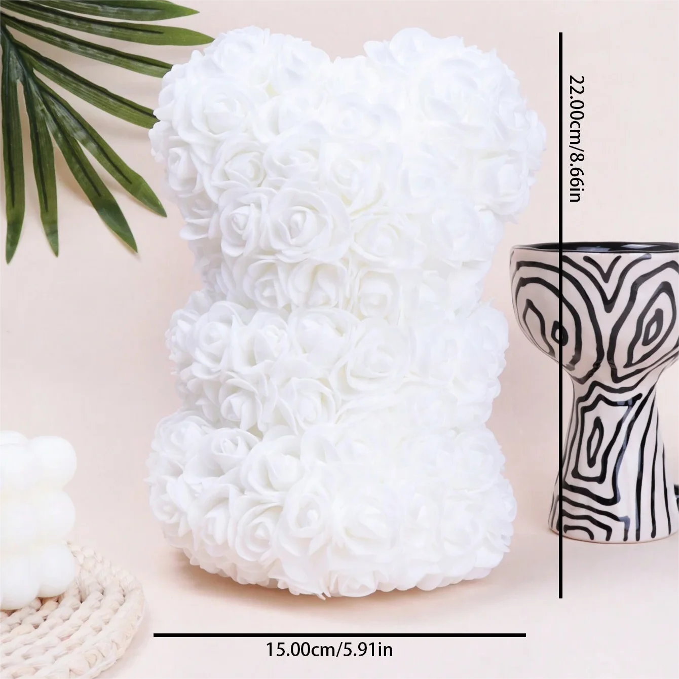 Foam rose teddy bear carry bouquet. Ideal for weddings, Mother's Day, thank you to nurses/teachers or other celebrations!