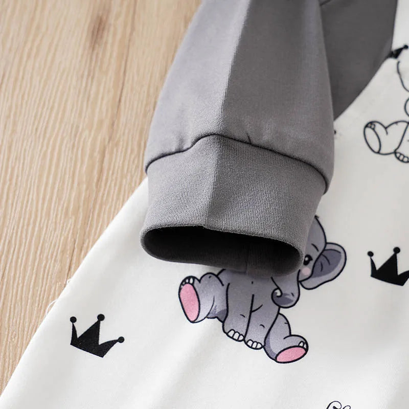 Newborn Baby Boy Long sleeves clothing 0-18Months one-piece braces fashion elephant print Baby pajamas Infant Casual Jumpsuit