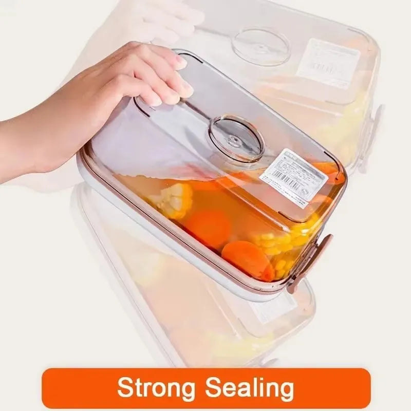 Vacuum storage box sealed grain tank household fresh-keeping box refrigerator drainable food storage container Kitchen Organizer