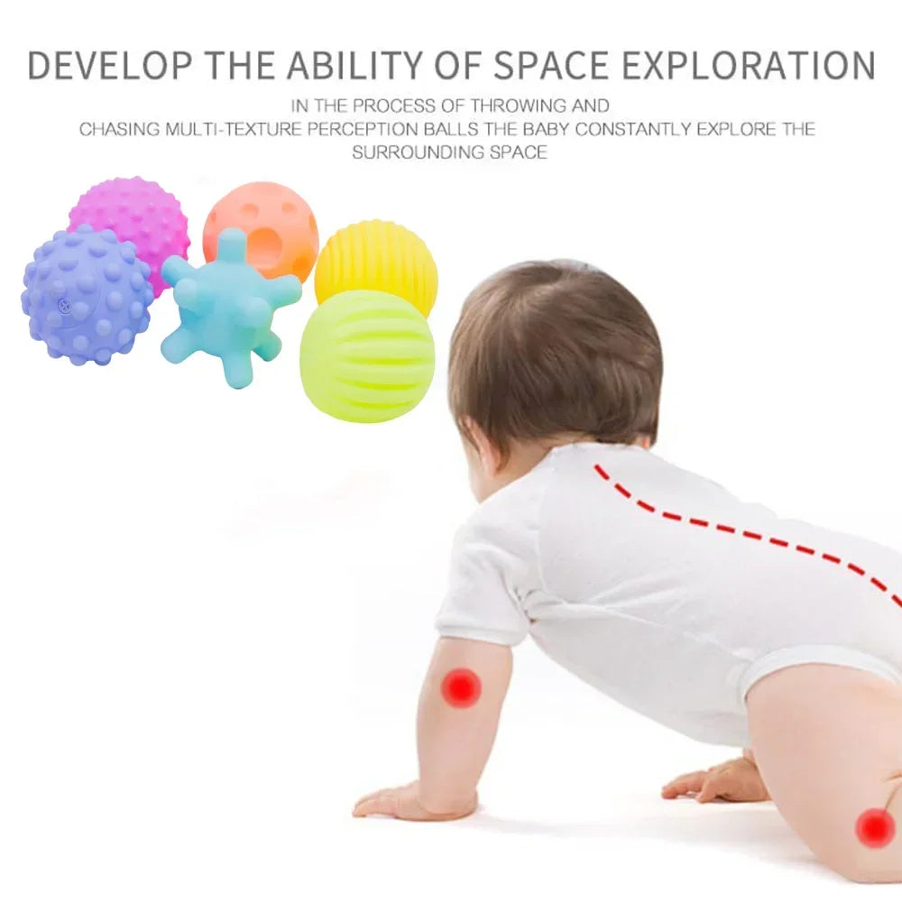6PCS Textured Sensory Balls for Baby Play 6 12 Months Montessori Activity Soft Multi Ball Shower Toys Children Best Gift