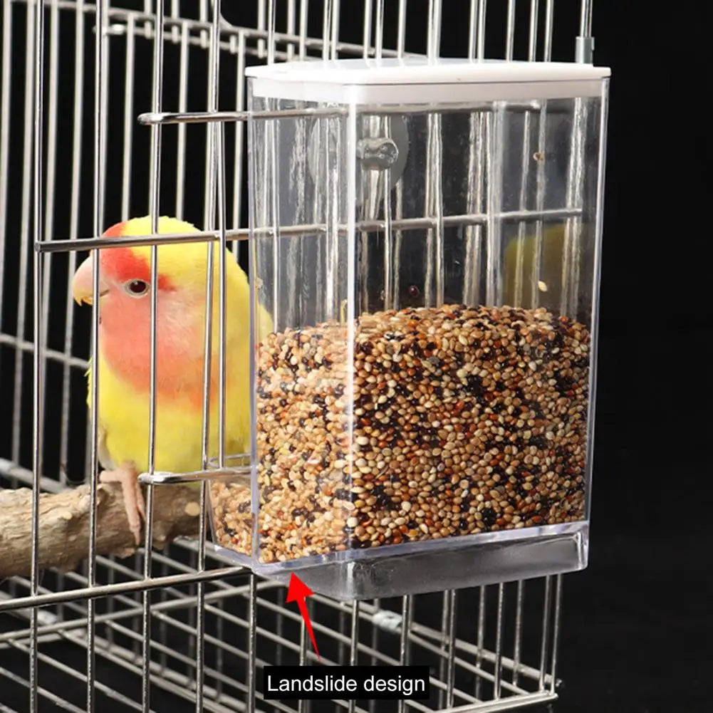 Automatic Bird Feeder & Waterer – Dustproof Lid Food Dispenser for Parrots, Budgies, Cockatiels, and Conures