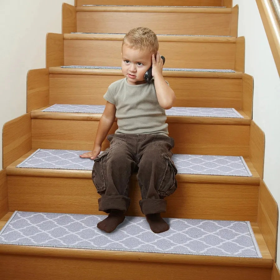 Stair Treads Stairs Carpet Non Slip 9 x 28 Indoor Stair Runner for Wooden Steps Anti Slip Carpet Soft Edging Stair Rugs Mats f