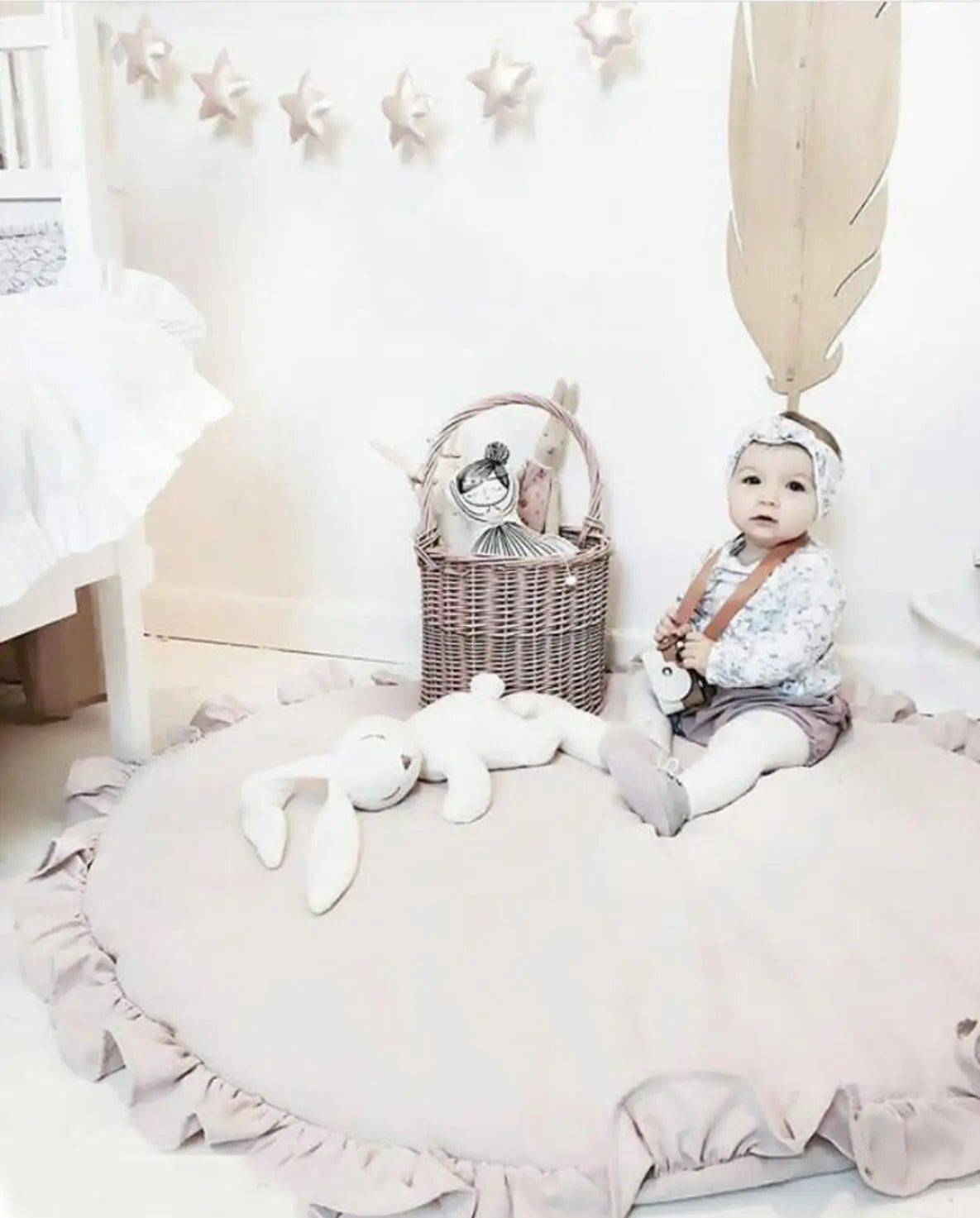 Newborn Baby Play Mats Toys Soft Cotton Round Crawling Pad Newborn Game Rugs Floor Carpet For Children Room Decor Photo Props