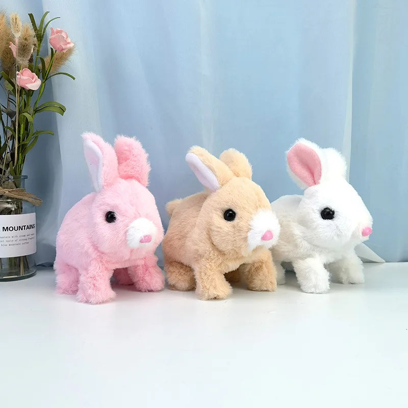 Electronic Plush Rabbit Toy – Walking, Jumping, and Ear-Shaking Electric Bunny for Kids