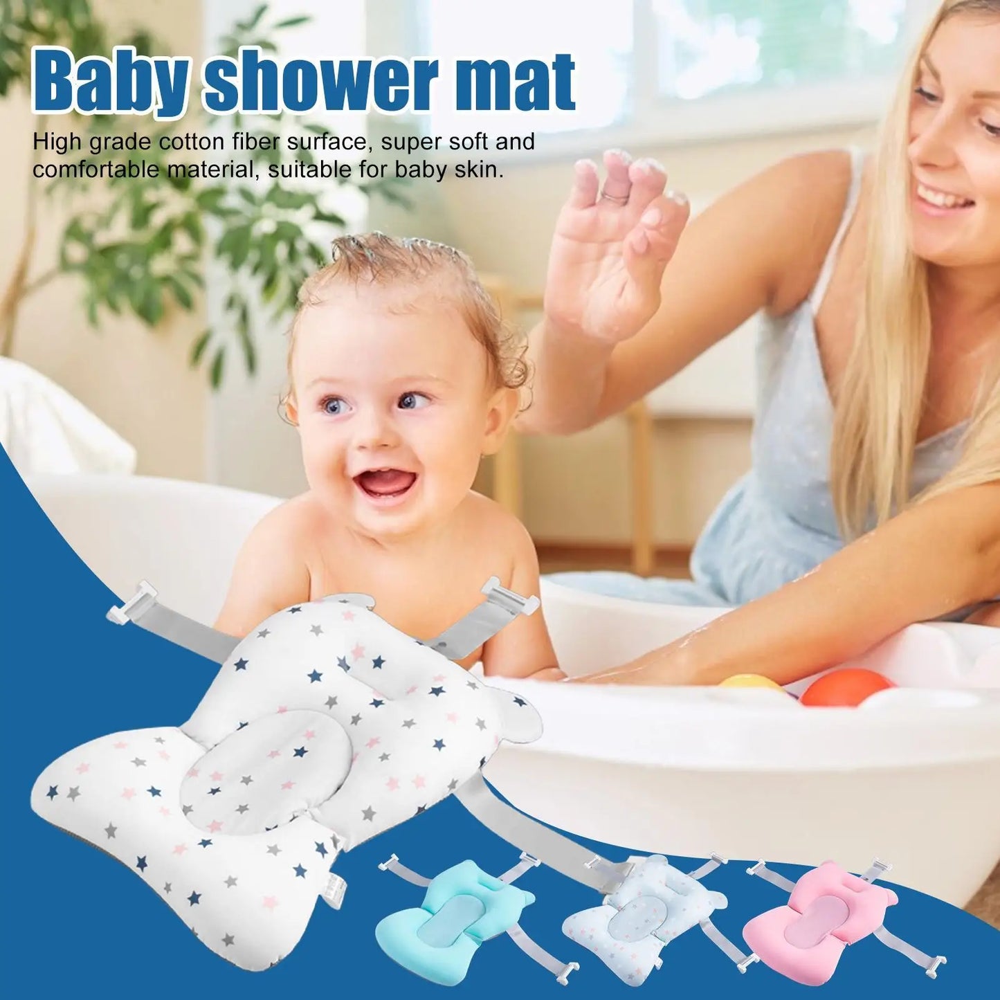 Baby Bath Tub Shower Cushion Newborns Support universal Portable quick-dry Foldable Baby mat Floating Pad Ajustable Bathtub Pad